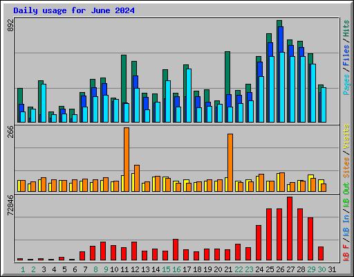 Daily usage for June 2024