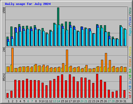 Daily usage for July 2024