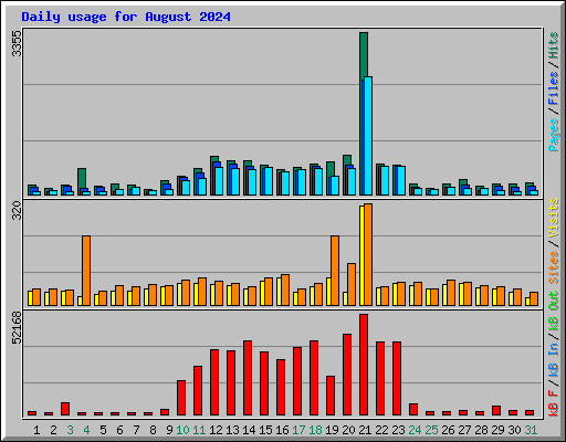 Daily usage for August 2024