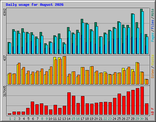 Daily usage for August 2026