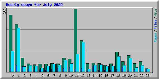 Hourly usage for July 2025