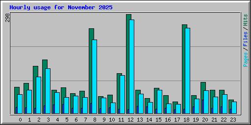 Hourly usage for November 2025
