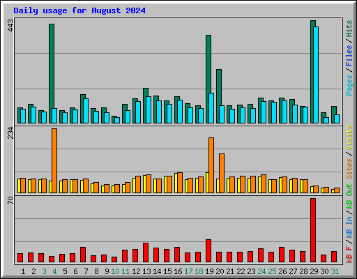 Daily usage for August 2024