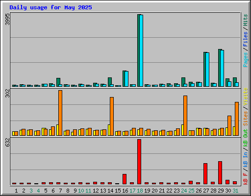 Daily usage for May 2025