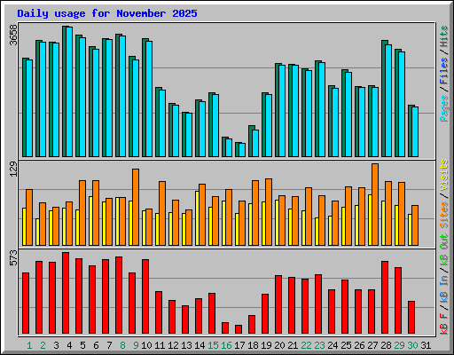 Daily usage for November 2025